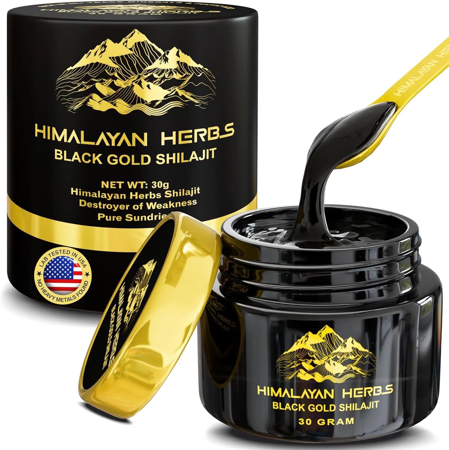 Shilajit Pure Himalayan Organic Herbs I 100% Sundried Gold Grade Shilajit Resin for Men & Women with Fulvic Acid & 85+ Trace Minerals 30g
