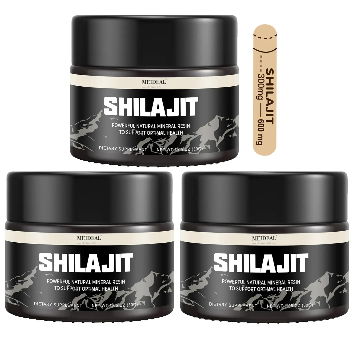 Shilajit Pure Himalayan Organic Shilajit Resin Natural Shilajit Resin with Fulvic Acid 85+ Trace Minerals Organic Ayurvedic Blend for Energy & Immune System Support 30 Grams (3 Pcs)