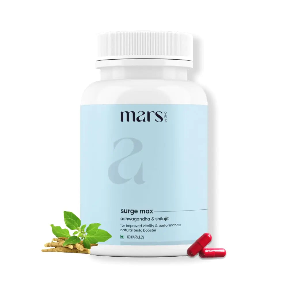 mars by GHC Surge max Caps | Powered with Shilajit Safed Musli & Gokshura | Overall Well Being | Good Health Company (60 N) - Pack of 1