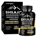 Juebingy Shilajit Capsules - 20000mg Pure Himalayan Organic Shilajit for Men & Women with Ashwagandha Supports Vitality and Wellness Premium Shilajit Pure Himalayan Supplement 120 Capsules