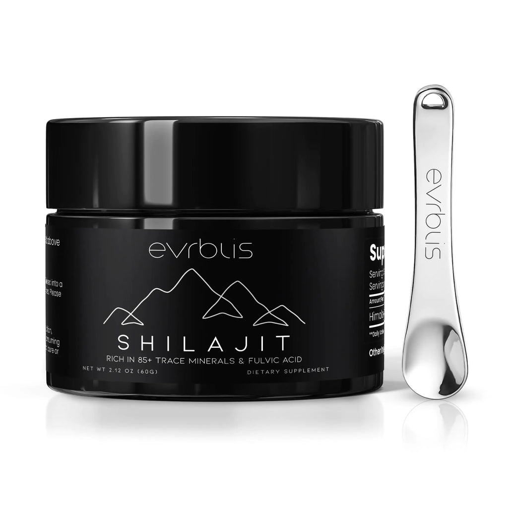 Pure Himalayan Organic Shilajit Resin Max Potency Gold Grade Shilajit Supplement for Men & Women Natural Energy Boost & Immune Support with 85+ Trace Minerals & Fulvic Acid (60 Grams 120 Serving).