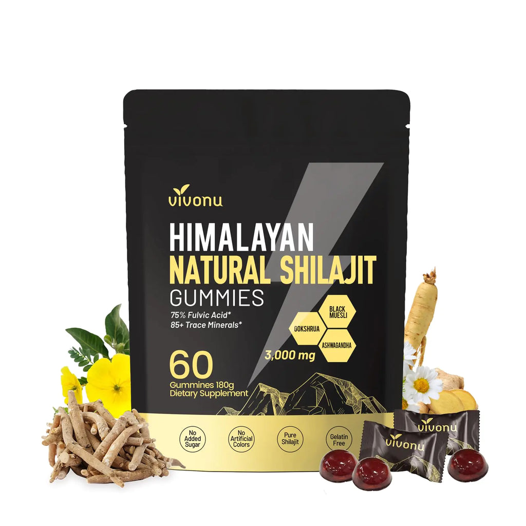 Shilajit Gummies Shilajit micronutrient supplement Himalayan premium ingredient Shilajit - Ashwagandha Gokshura Fulvic Acid & 85+ Trace Minerals I for Men Women I Non-GMO I 100% Natural & Organic