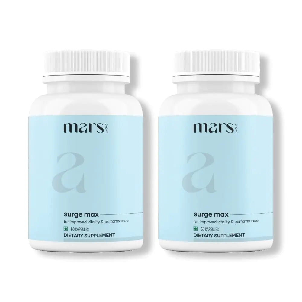 mars by GHC Natural Surge Max Caps (Pack of 2) | Powered with Shilajit Safed Musli & Gokshura | Overall Well Being | Good Health Company (60 N)