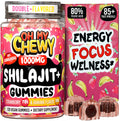OH MY CHEWY Pure Himalayan Shilajit Gummies - High Potency Gold Grade Resin - Energy Boost and Immune Support for Men and Women with Ashwagandha and Shatavari - 120 Gummy - Strawberry & Banana