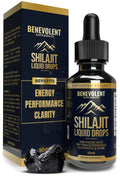 Pure Himalayan Shilajit Liquid Drops - 1000mg Natural Shilajit Drops - 85+ Trace Minerals & 40% Fulvic Acid for Energy Boost Detox Cleanse Strength & Immunity Support - 50 Day Supply