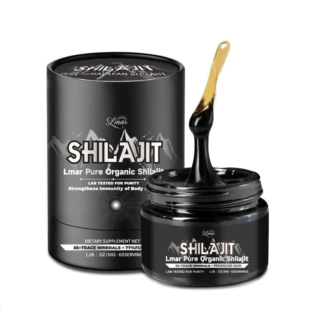 Lmar Pure Organic Himalayan Shilajit Resin | 100% Natural 75 Serving Food Supplements Shilajit for Men & Women | Lab Tested Rich in 85+ Trace Minerals & Over 77% Fulvic Acid
