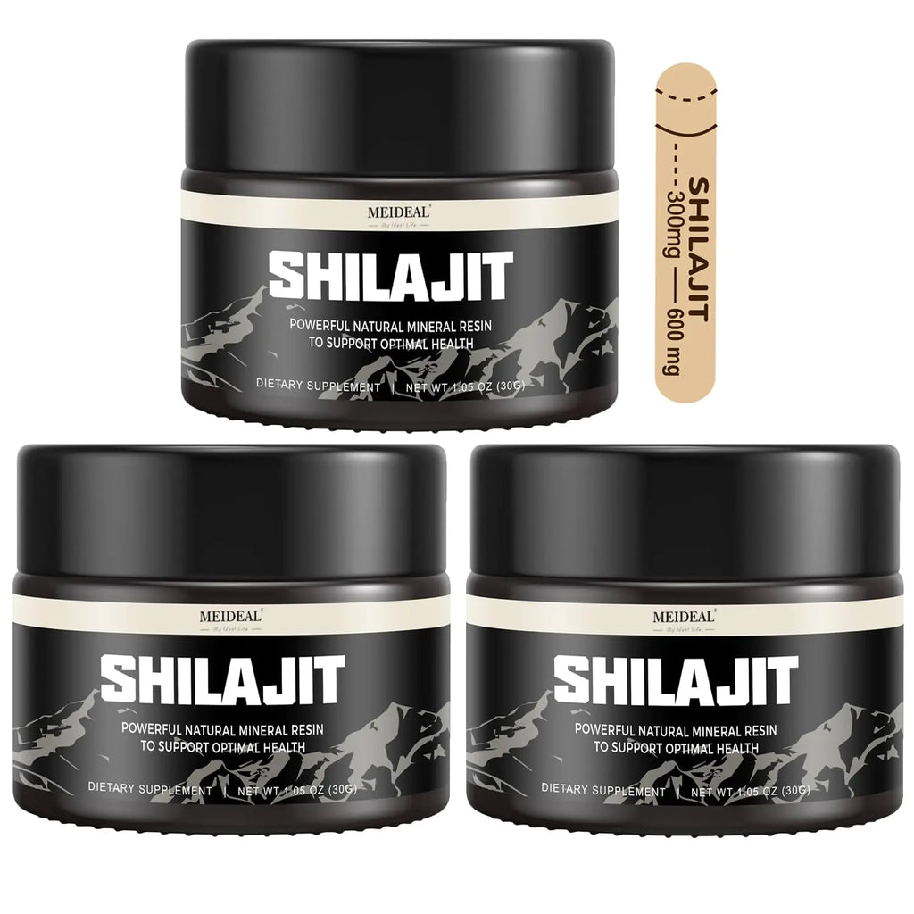 Shilajit Pure Himalayan Organic Shilajit Resin Natural Shilajit Resin with Fulvic Acid 85+ Trace Minerals Organic Ayurvedic Blend for Energy & Immune System Support 30 Grams (3 Pcs)