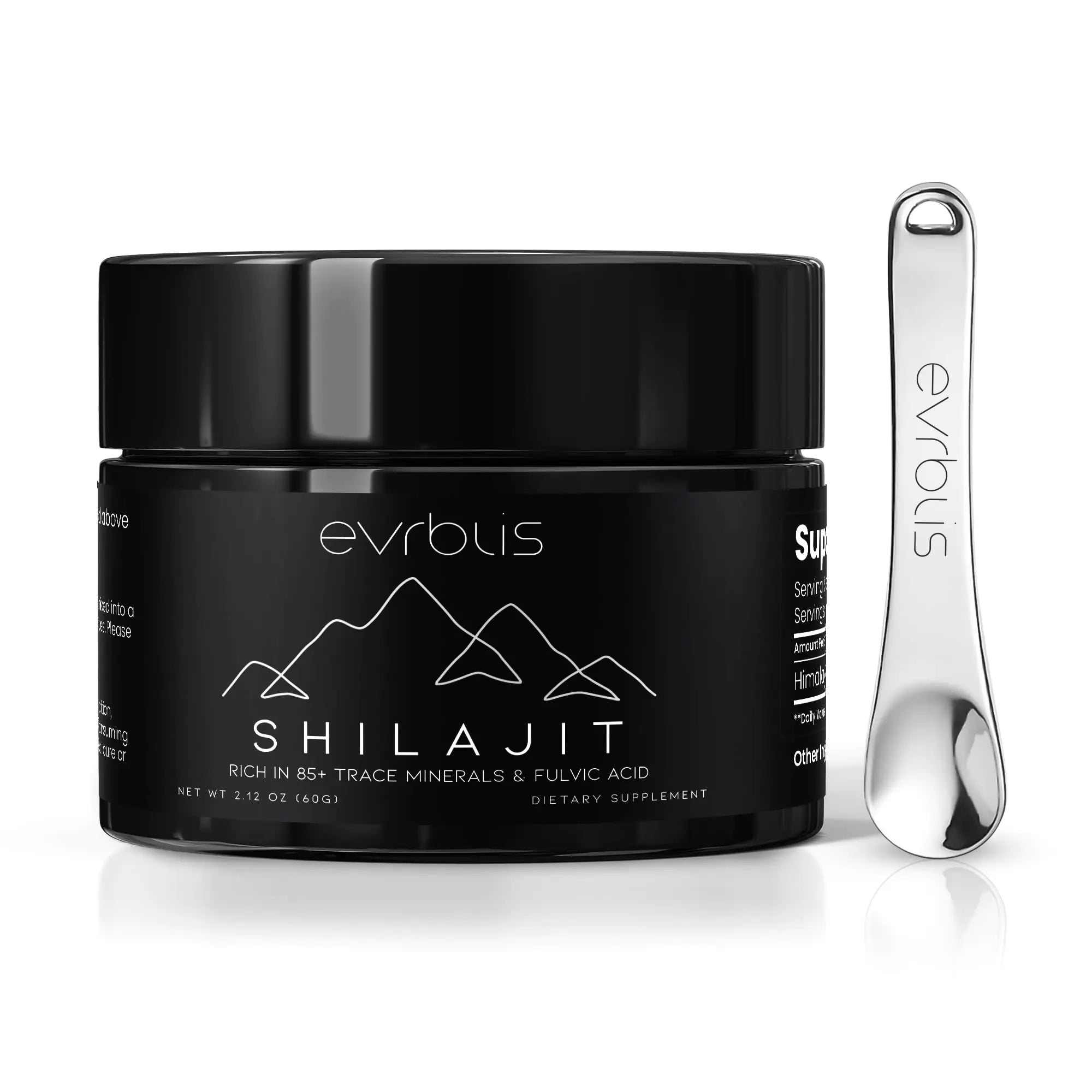 Pure Himalayan Organic Shilajit Resin Max Potency Gold Grade Shilajit Supplement for Men & Women Natural Energy Boost & Immune Support with 85+ Trace Minerals & Fulvic Acid (60 Grams 120 Serving).